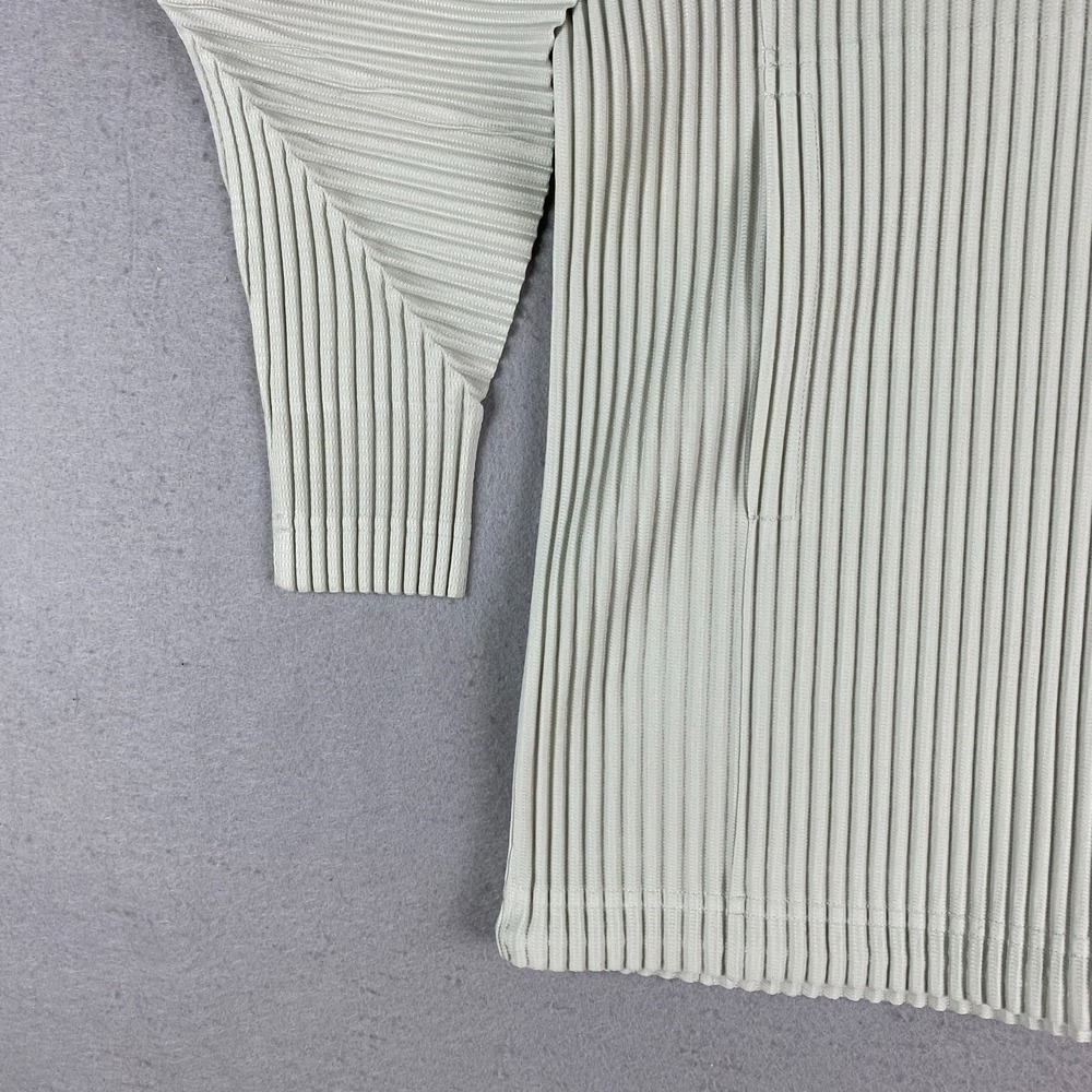 Issey Miyake Homme Plisse Pleated MC March Shirt Jacket Mens 2 frosty gray snap - Picture 4 of 16